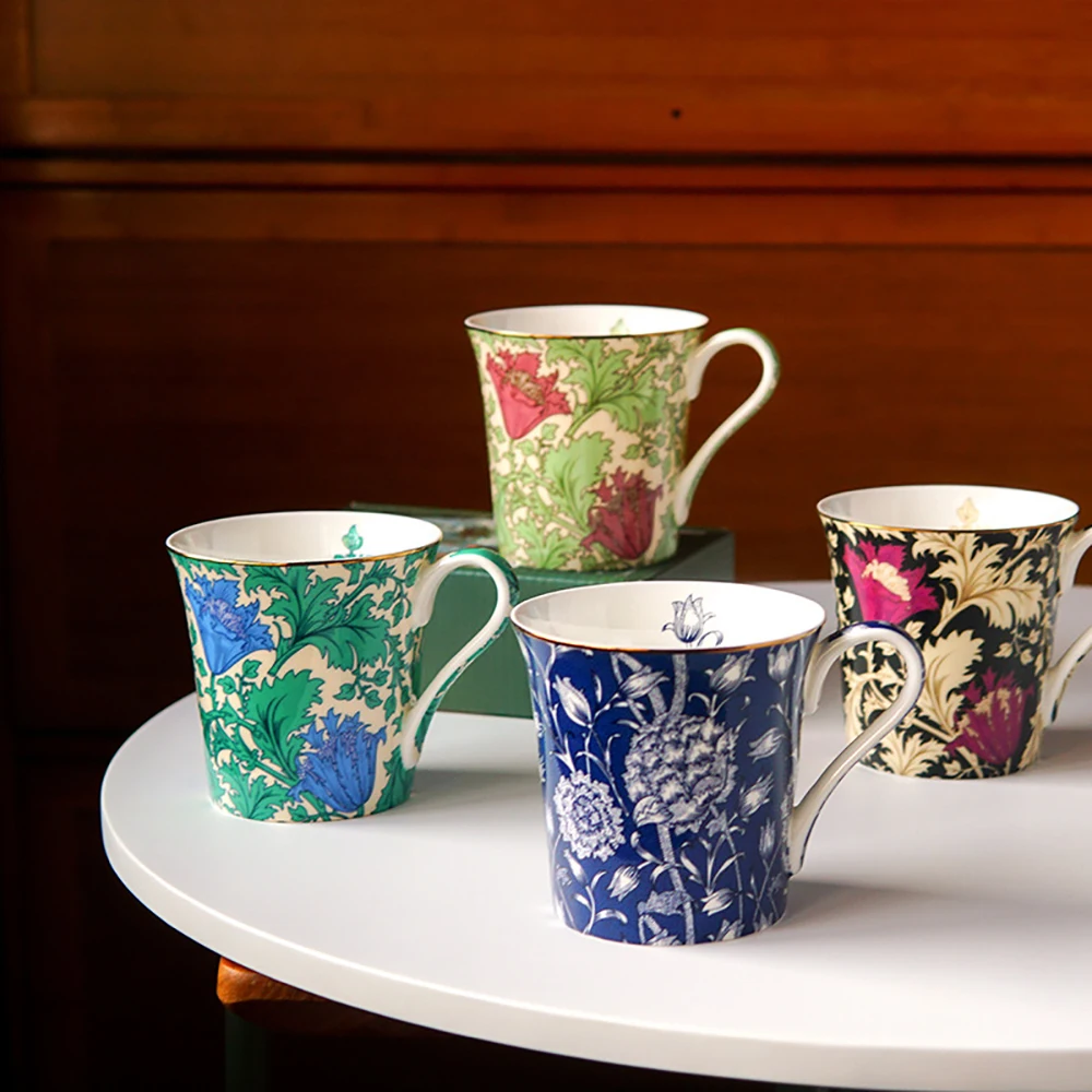 Coffee Mugs Breakfast Cup Porcelain Espresso Cups Porcelain Oatmeal Porcelain Coffee Mugs Vintage Bone China for Friendship