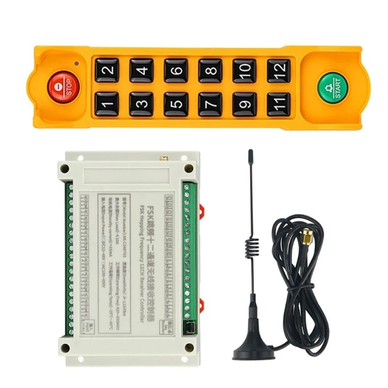 

Wireless Remote Control 12V 2 Transmitters Industrial Channel Electric Lift