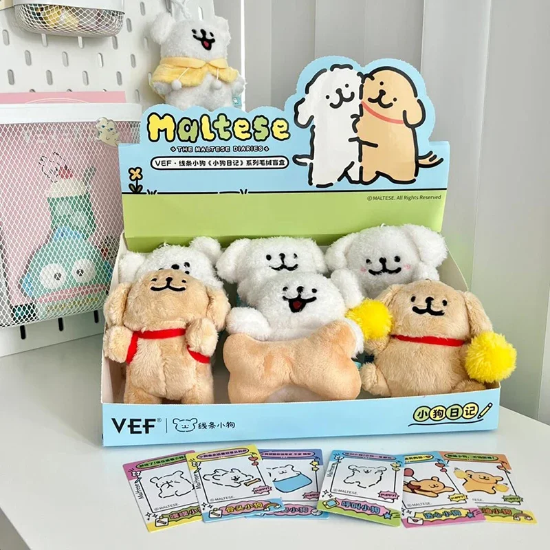 Genuine Line Dog The Maltese Diaries Series Blind Box Plush Dolls Fluffy Action Figure Kawaii Surprise Bag Pendant Decor Gifts