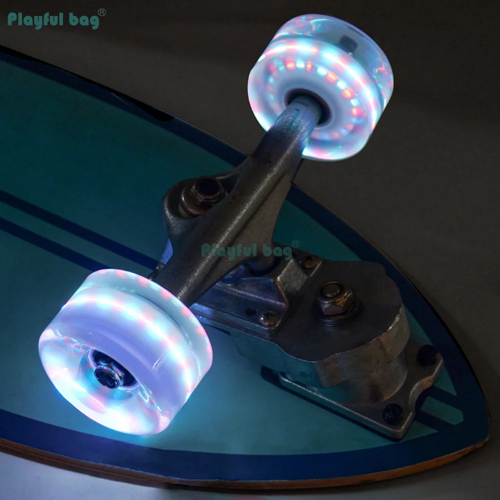 65x36mm 3LED Light Up Roller Skate Wheels 82A PU Flashing Glow Wheels Replacement for Double Row Skates, Skateboard AMB344