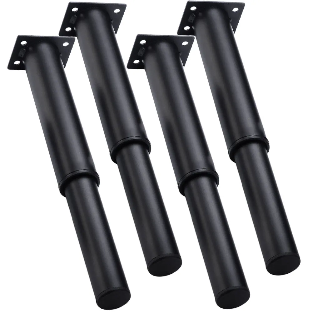 4pcs-adjustable-furniture-legs-bed-support-leg-strong-metal-table-legs-replacement-sofa-dresser-feet-black-non-slip-rubber-pads