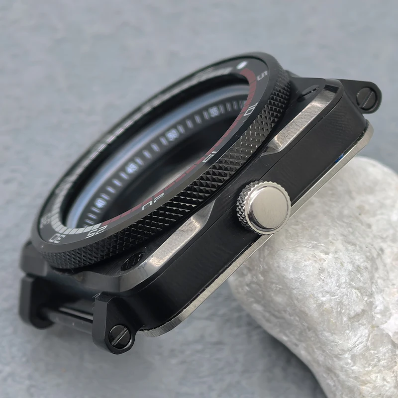 NH35 Case Black SKX007 Square Watch Case Fits NH35 NH36 7S26 4R Japan Movement 28.5mm Dial SKX007 Pilots Cockpit Customized Case
