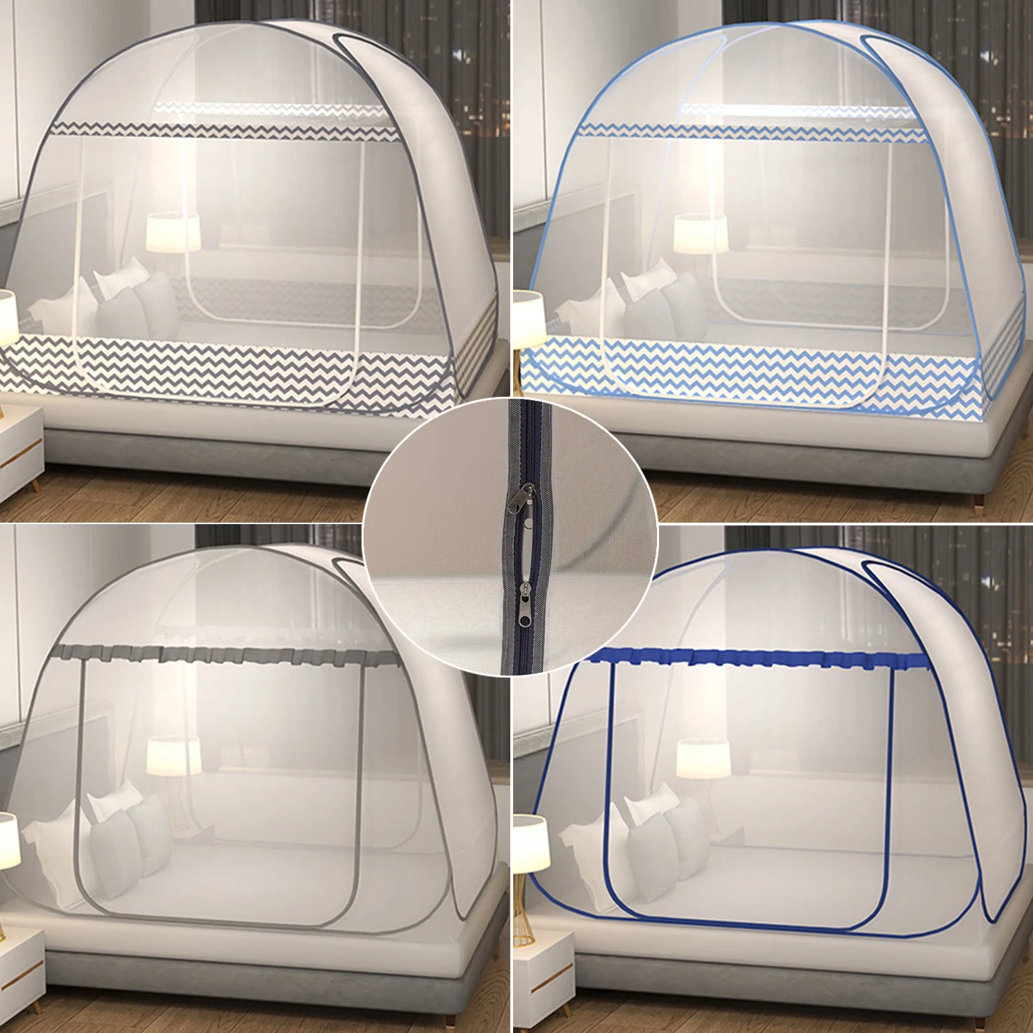 

Easy-Setup Portable Mosquito Net with U-Shaped Zipper with Steel Wire Frame-360-Degree Protection Bedroom Comfort & Outdoor Use