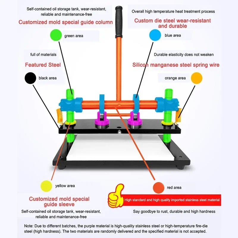 

Электроинструменты Нож Пресс Маленький электрический ручной пресс для высечки Кожа Разгрузчик Пресс для высечки Штамповочный станок Штамповочный станок