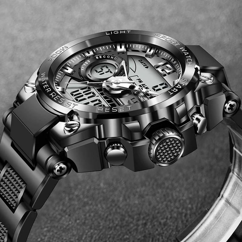 LIGE Digital Men Military Watch 50m Waterproof Wristwatch LED Quartz Clock Sport Watch Male Big Watches Men Relogios Masculino