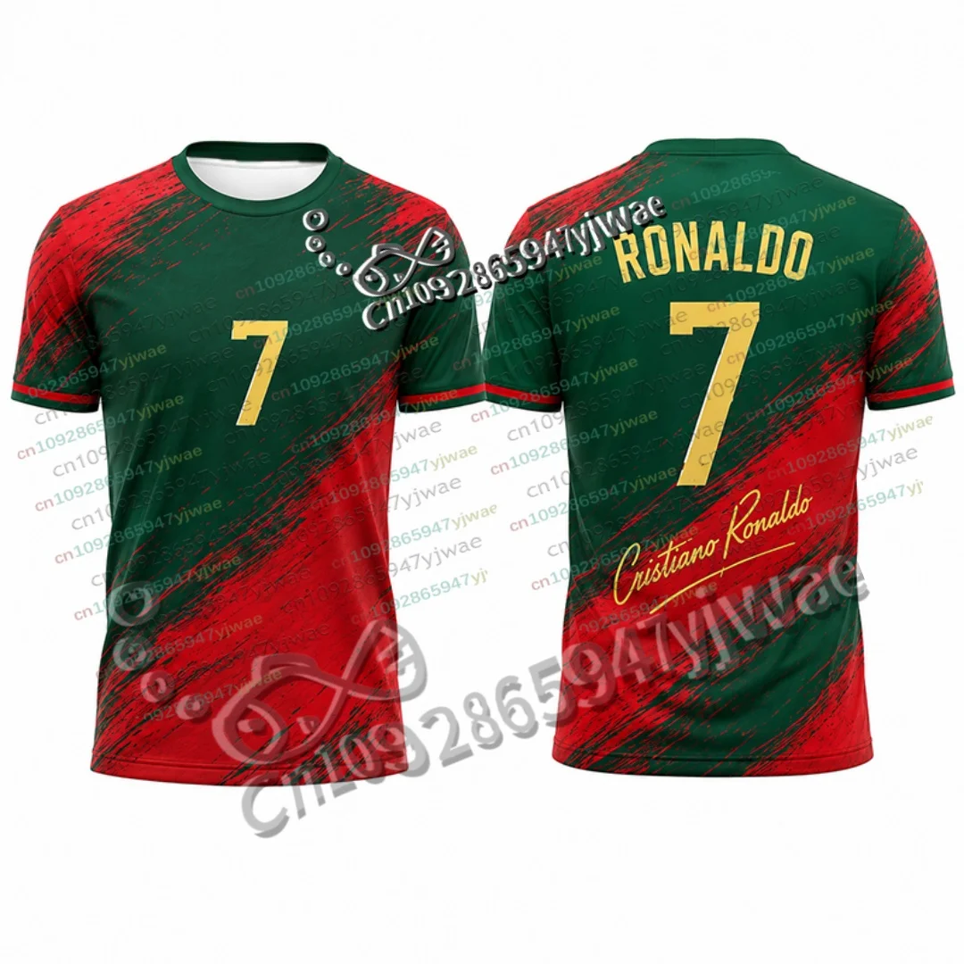 Heißer Verkauf Rushready Ronaldo Nr. 7 Gedenk-Fußballtrikot Sommer Eltern-Kind Sport T-Shirt Sonderedition Fan Fußballtrikot – Detail 4