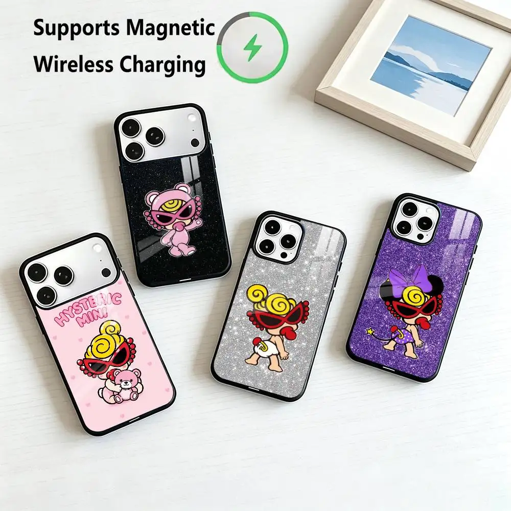 H-Hysteric-Mini logo Phone Case For iPhone17,16,15,14,13,12,11 Plus,Pro Allows magnetic wireless charging Gift