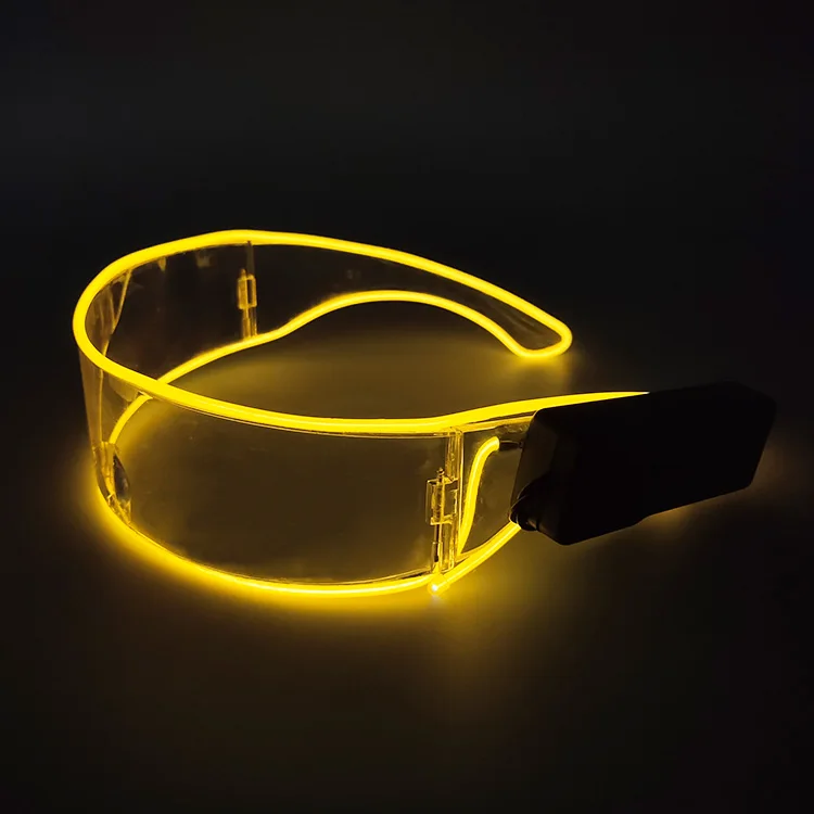 Drahtlose leuchtende LED-Brille, Nachtclub, Maskerade, Konzert, Performance-Requisiten, DJ-LICHT, Y2k-Brille, futuristische Roboter-LED-Sonnenbrille – Detail 6