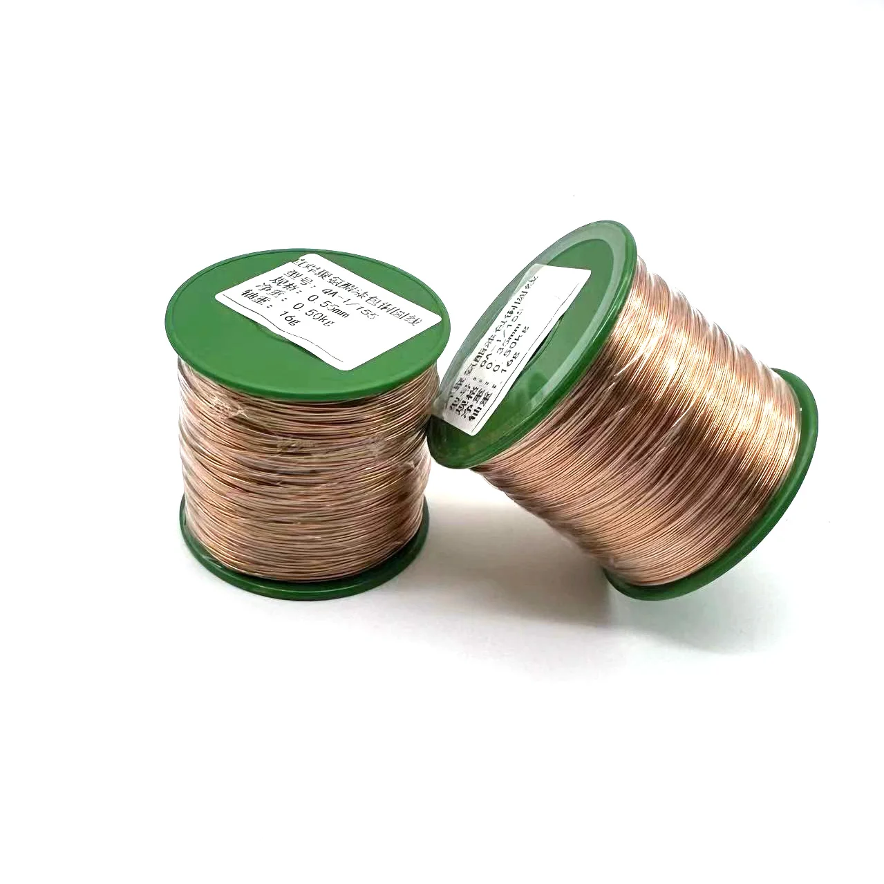 500g 0.04-0.17mm enameled copper transformer wire natural color red two styles without free scratches directly welded QA-1/155