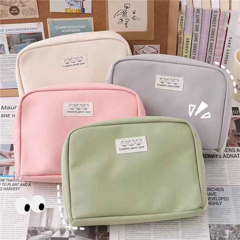 Large Capacity Travel Cosmetic Lipstick  Storage Bags Canvas Bag Women Makeup Handbags Organizer Wallet Pencil Case Bag