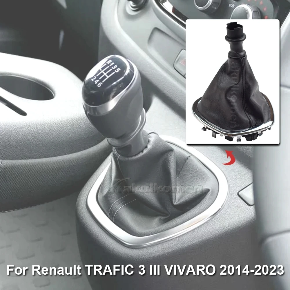 For Renault TRAFIC 3 III VIVARO 14-23 Manual Selector Car Accessories Change Gear Shift Knob Lever Change Gearbox Shifter Cover