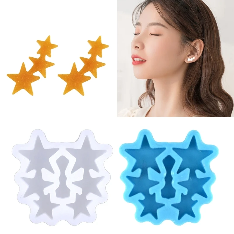 Star Stud Earrings Mold Jewelry Casting Mold Silicone Pentagram Mold Diy Crafts Mold Pendant Craft Supplies for Women