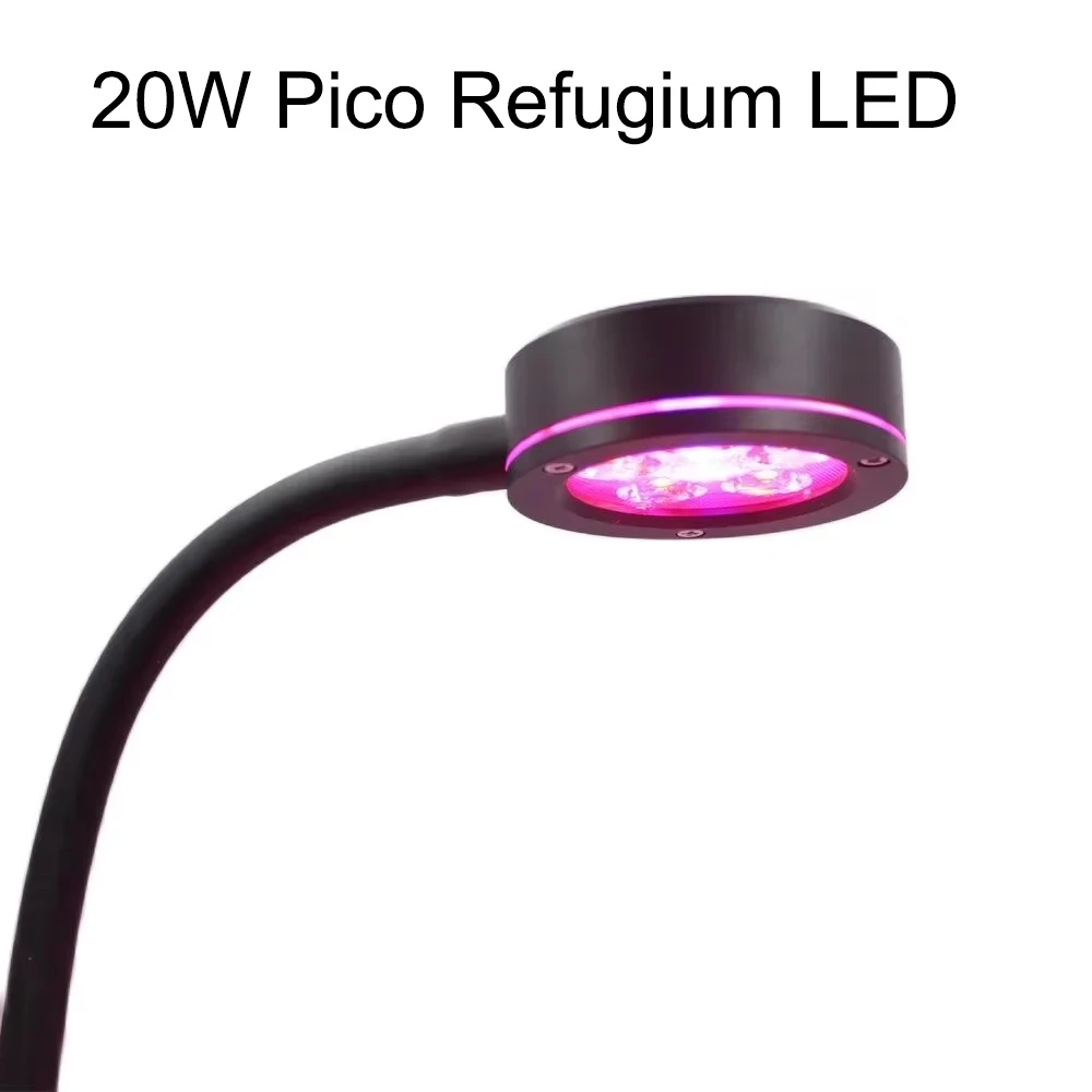 Clip on 20W Pico Refugium LED Full Spectrum Adjustab Algae Tank Light For Marine Corals Reef Aquarium Filter with 8/10/12H timer