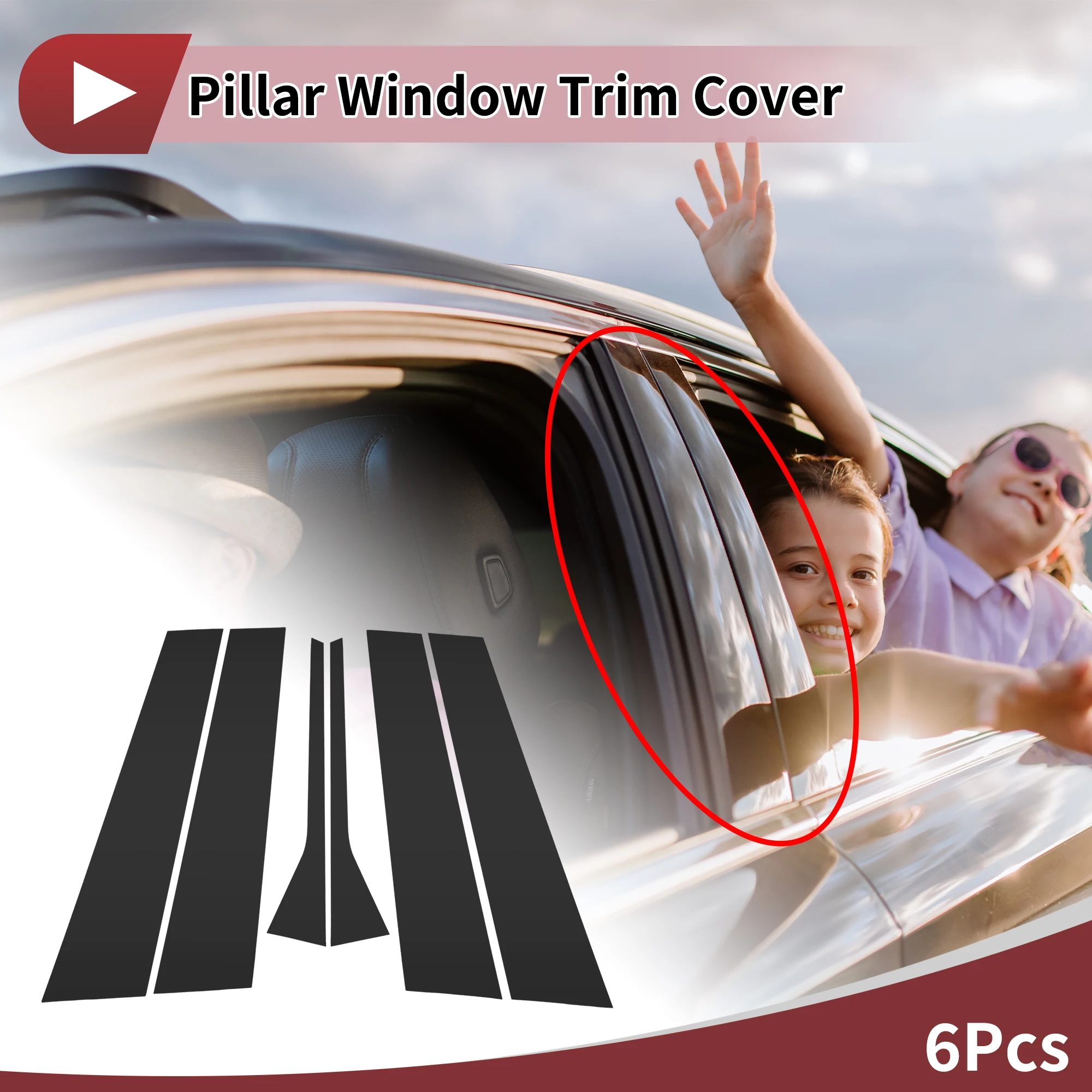 

UXCELL Front Rear Left Right Door Pillar Window Trim for Volkswagen Jetta 2006-2010