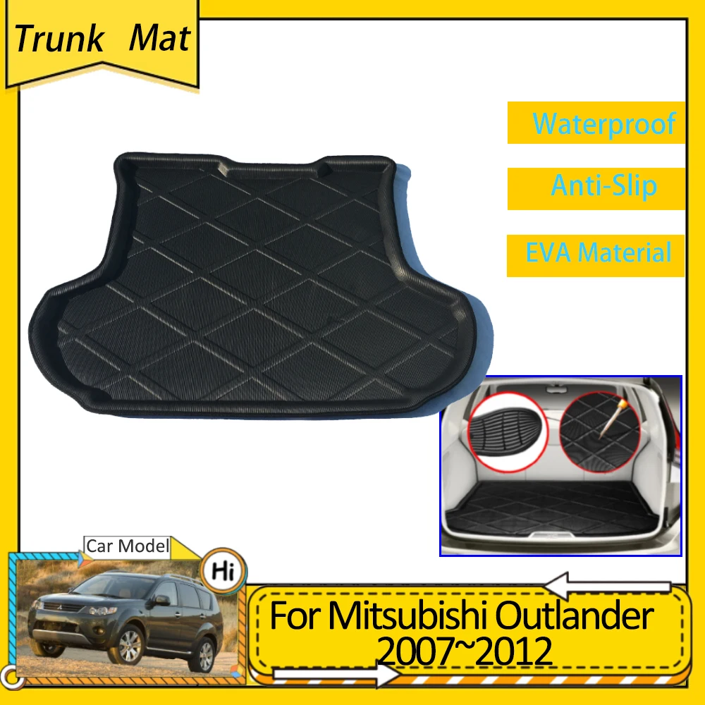 

Rear Trunk Mats for Mitsubishi Outlander 2007~2012 2008 Accsesories Car Luggage FLoor Cargo Covers Liner Boot Waterproof Carpet