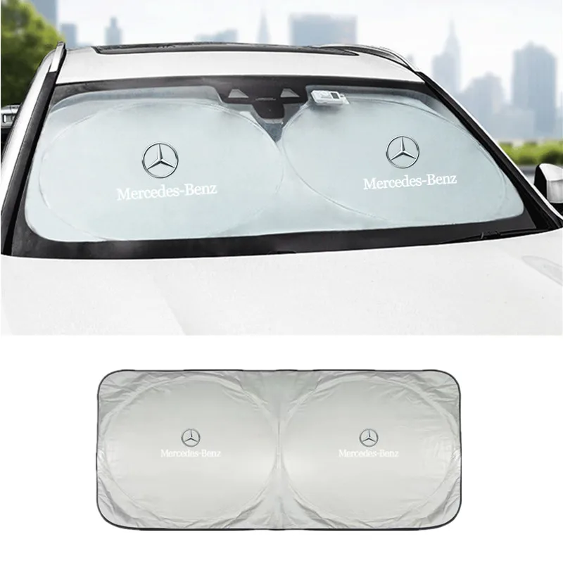 Car Windshield Sun Shade Visor UV Protection Shield For Mercedes Benz B/C/E/S Class A Class C200L GLC GLE CLA﻿