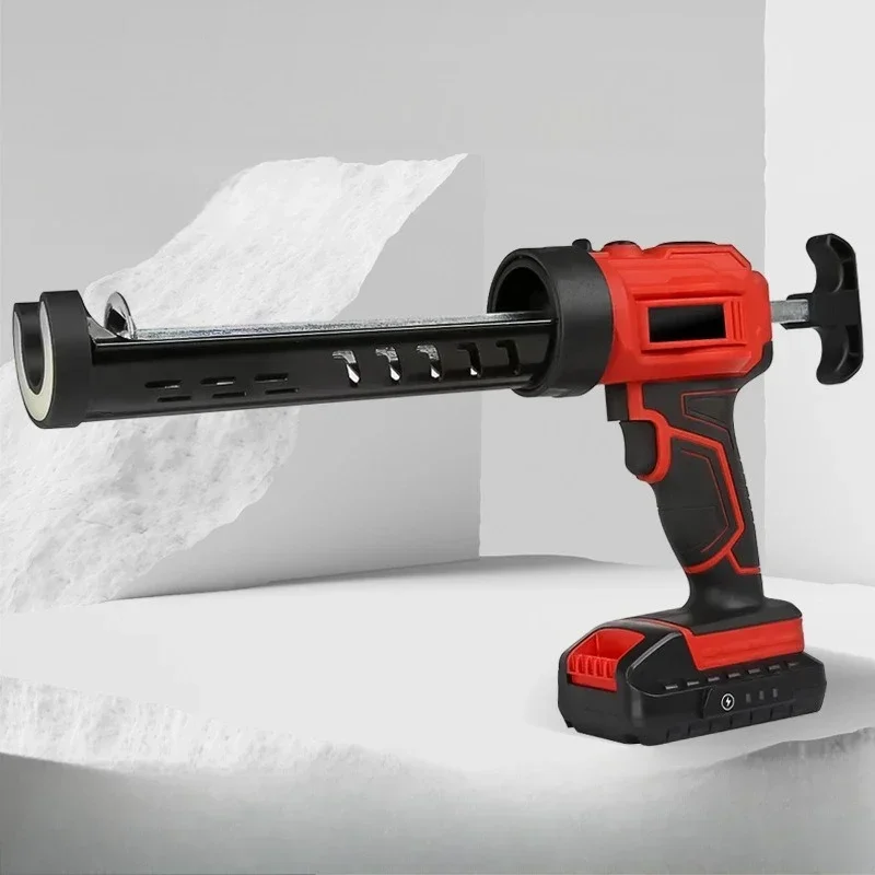 Electric Caulking Gun LED Display Multifunctional LED Light Cordless Caulking Gun 95mm/min Electric Caulk Gun with Li-Battery