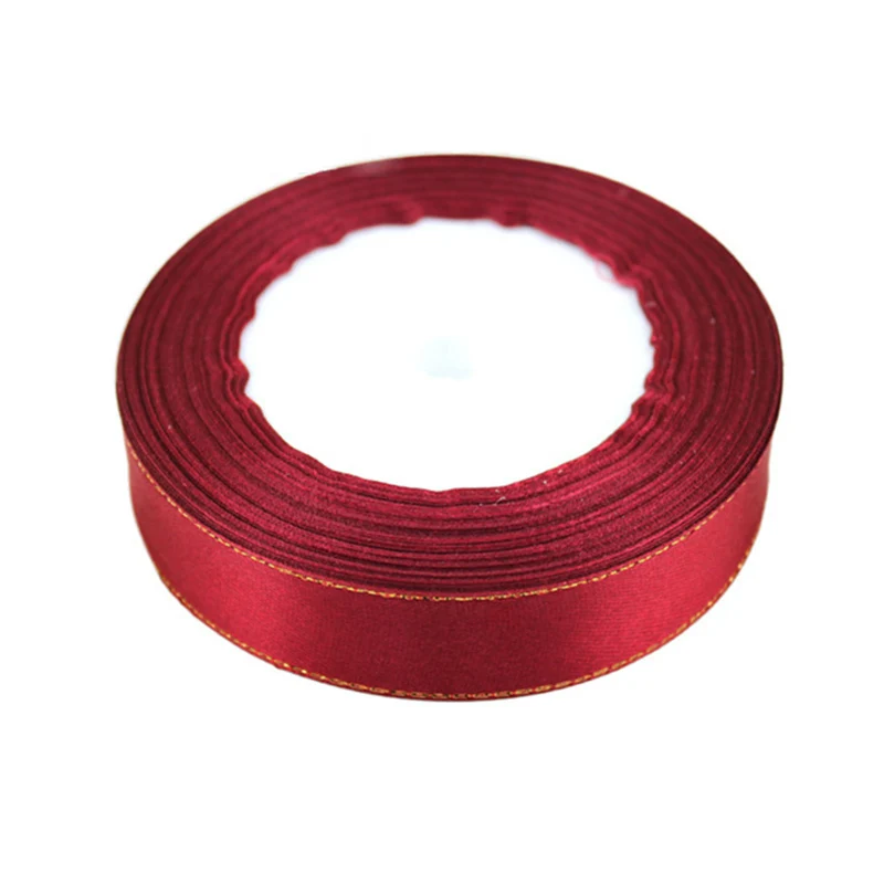 (25 yards/lot) 20mm/25mm/40mm Width Gold Brink Satin ribbon Wholesale High Quality Gift Packaging Manual Ribbons