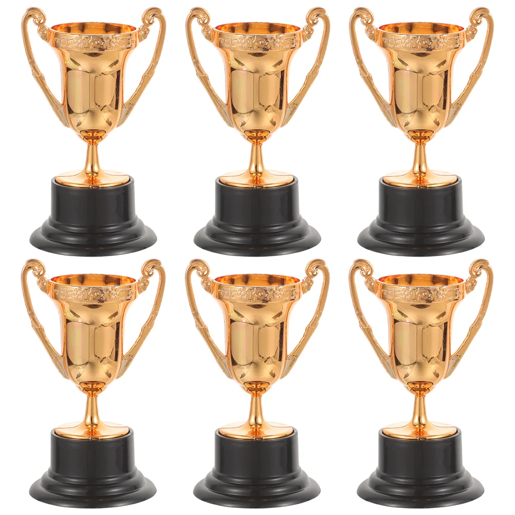 6 Pcs Mini Trophy Decor Decorative Adornments Prize Reward Lovely Plastic Simulated Child Small