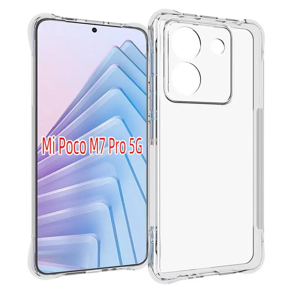 Stoßfest Klar Silikon Fall Für Xiaomi POCO M7 Pro 5G Transparent Fall Für POCO Pocophone M7 Pro 5G Abdeckung shell
