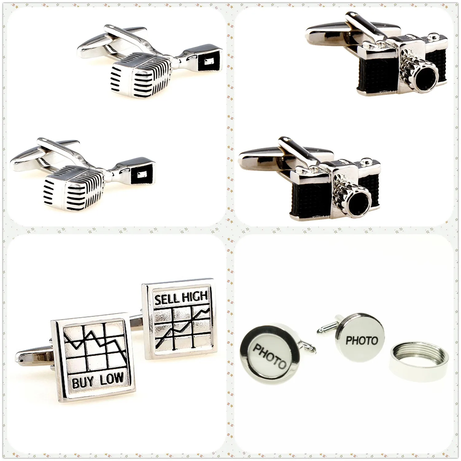 

4 Styles TZG Trendy Cufflink Mens Cuff Link Camera Photo 1 Pair Shipping