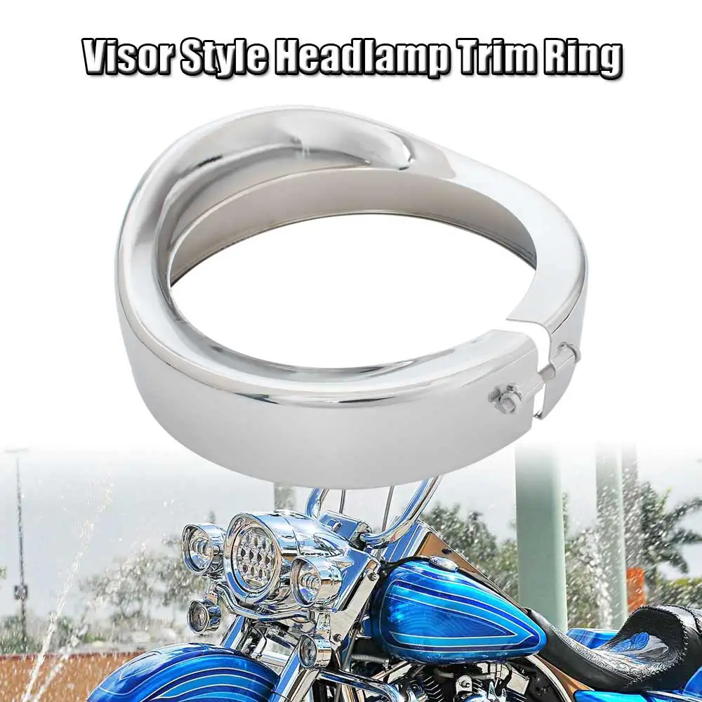 

Motorcycle Chrome Headlight Trim Ring 7" Ring Head Lamp Visor For Harley Touring Road King FLD Trike Softail FL Accessory
