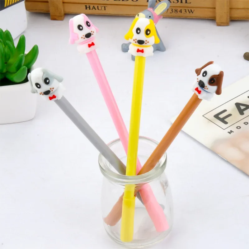 

30pcs cartoon cute single dog gel pen animal dog black water pen student exam writing pen