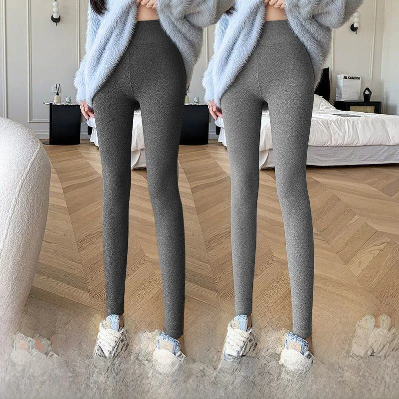 Hohe Taille Thermohose Damen Reine Farbe Slim Fit Base Layer Herbsthose Selbsterhitzende Winter Bequeme Hose