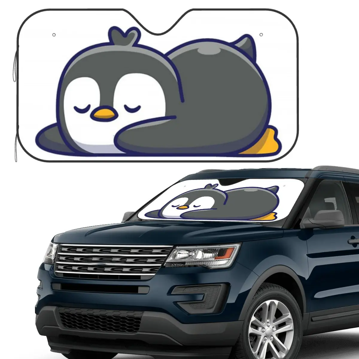 

Penguin Sunshade Windscreen Car Front Windshield Window Sun Visor Accessories Covers