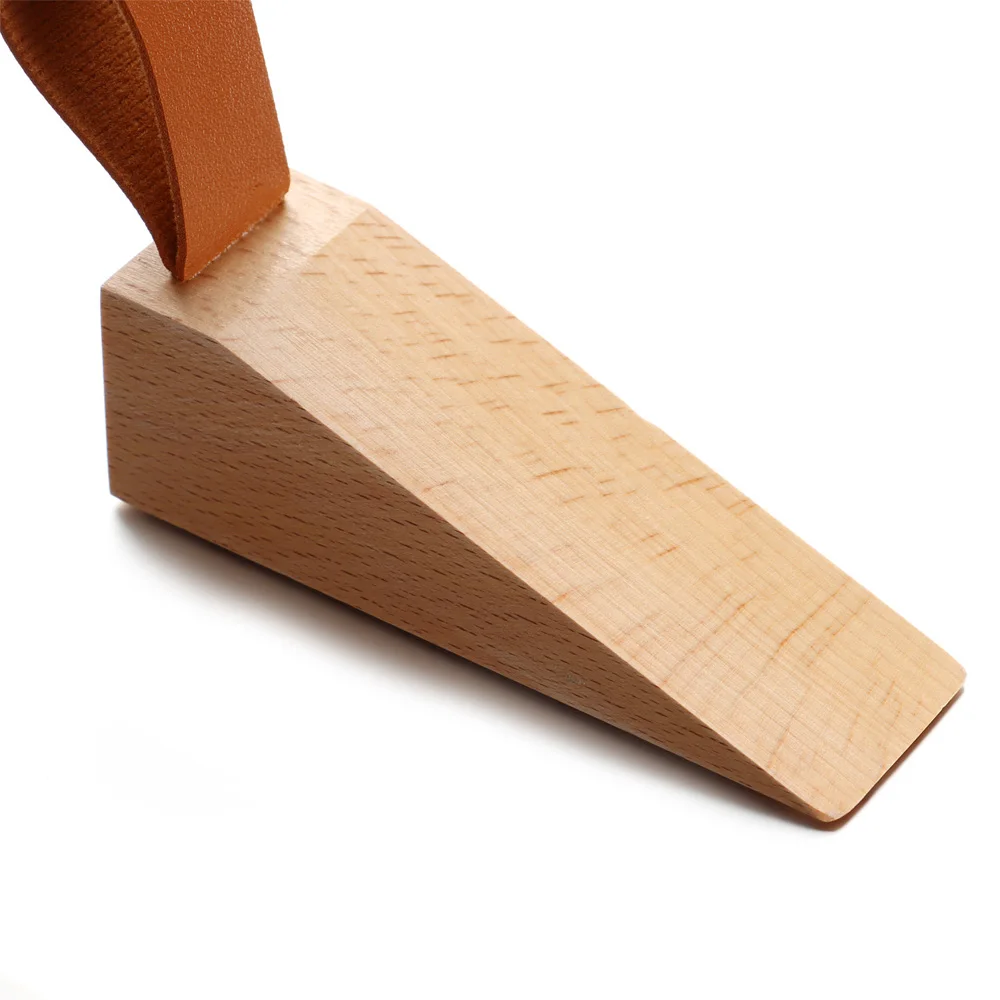 Door Stopper, Soild Beech Wood Doorstop Wedge, Non-Slip Door Stops Wedges, Sturdy and Durable Door Stop Wedge, Security Door