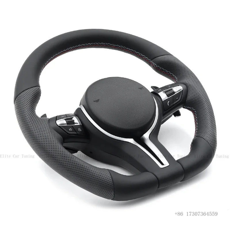 For BMW F30 F20 F22 F32 M3 F80 F25 E90 E87 X5 E70 F01 F10 Steering Wheel Black Perforated Leather M Sport Upgrade Steering Wheel view 3