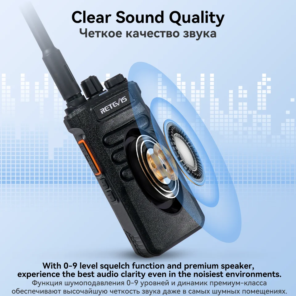 Retevis RT86 10W Walkie Talkie Long Range Communication Radios Walkie-talkie Professional Communicator Two-way Radio Long Reach