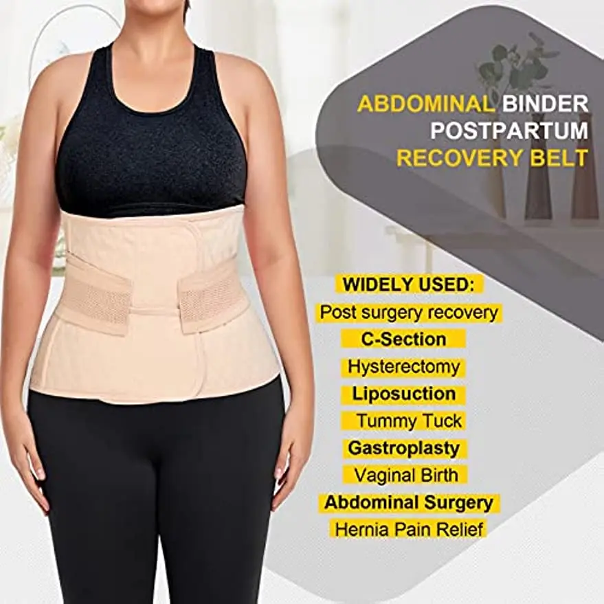 Postpartum Belly Band Abdominal Binder Post Surgery C-section Belly Binder Wrap Girdle Recovery Belt Back Support