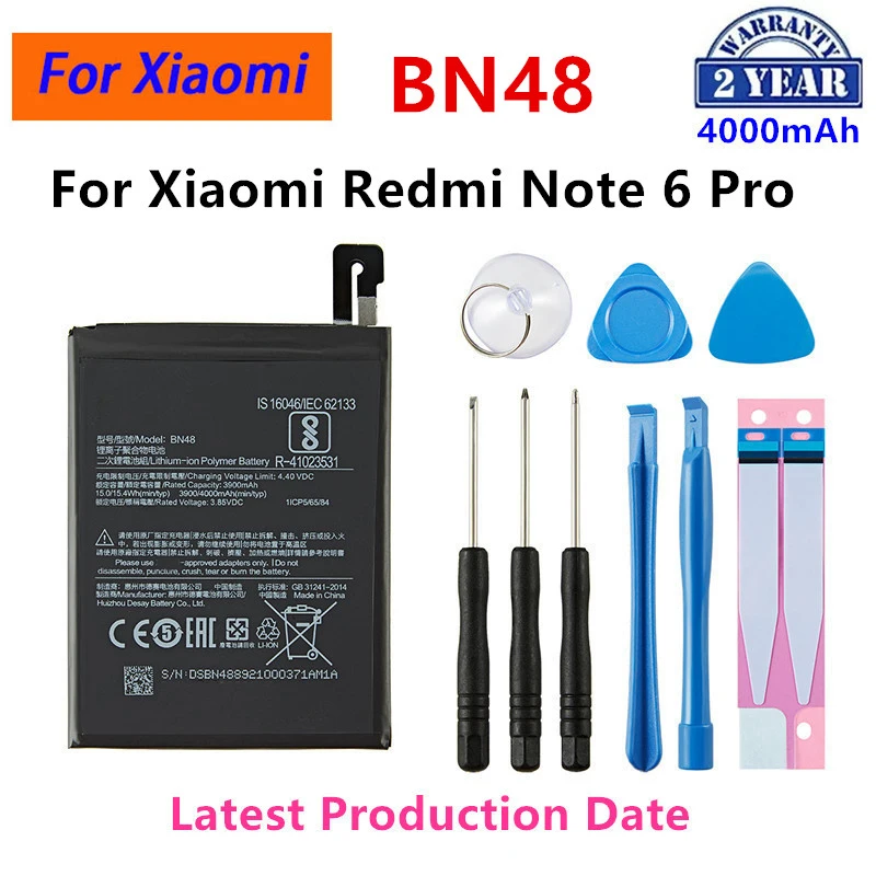 

100% Orginal BN48 Battery 4000mAh For Xiaomi redmi Note 6 Pro High Quality BN48 Battery