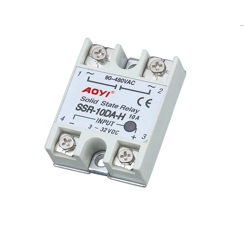 5 قطعة AOYI SSR-10DA-H CE المعتمدة 10A التيار المتناوب تيار مستمر صفر معبر مرحل الحالة الصلبة للأتمتة الصناعية
