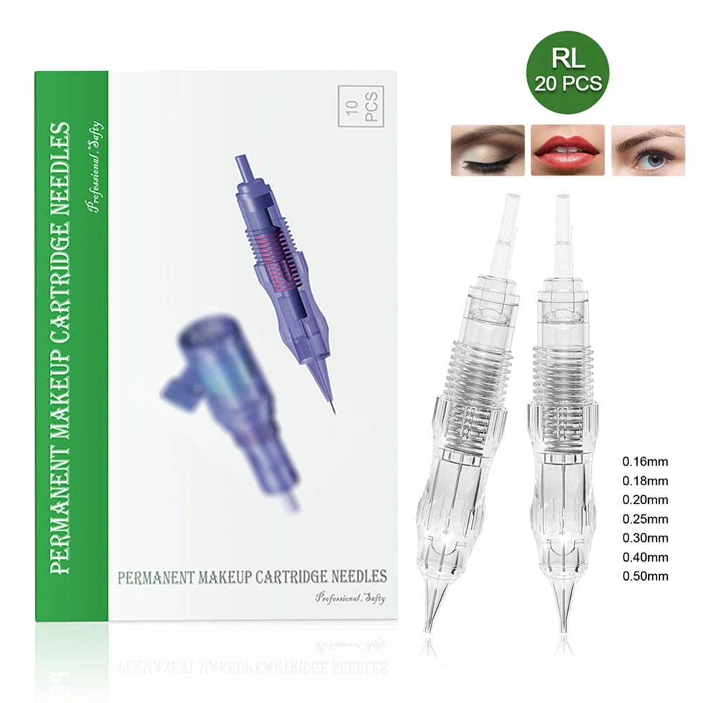 20Pcs Screw Cartridges Needles Tattoo 1R/2R/3/4/5/7RL Permanent Makeup Machine Needles Professional Needles for Specify Machine