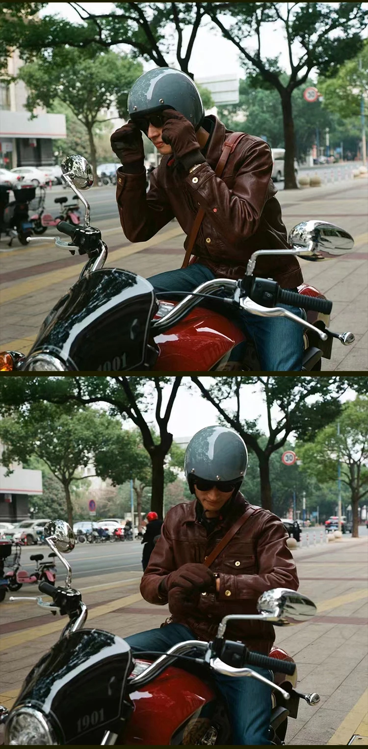 Japanischer Korea-Stil Open Face Motorradhelm Vintage 500TX Retro Scooter Riding 3/4 Jet Casco Moto Capacete BLD – Detail 4