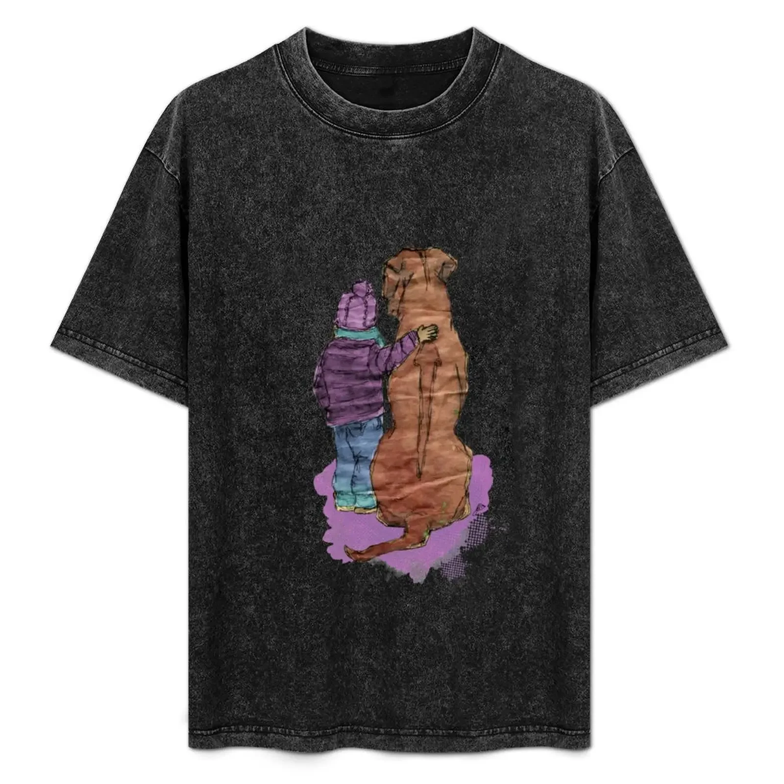 

Friendship - Girl with Rhodesian Ridgeback T-Shirt anime t shirts oversized custom t shirt mens clothes