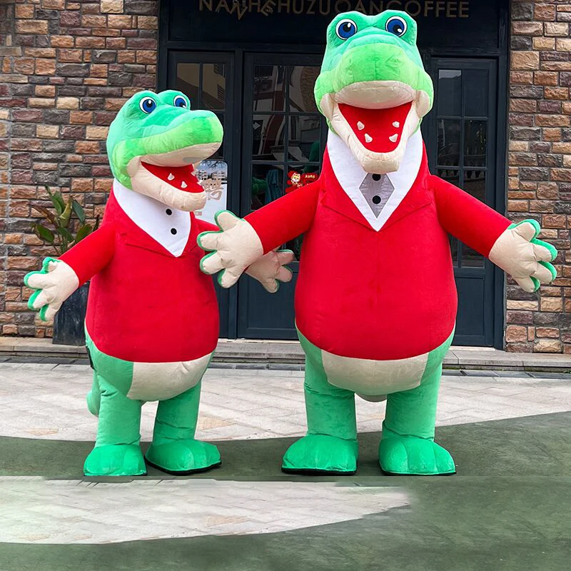 Costume gonfiabile della mascotte del coccodrillo Anime Cartoon Animal Blow Up Dress Clothes For Adult travestimento Prop Halloween Christmas Stage