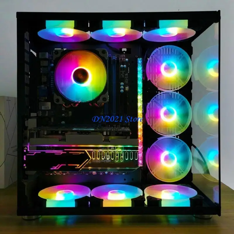 

F3KE CPU Coolers Radiators Quiet Colorful for Case Fan 120mm LED Silent Fan