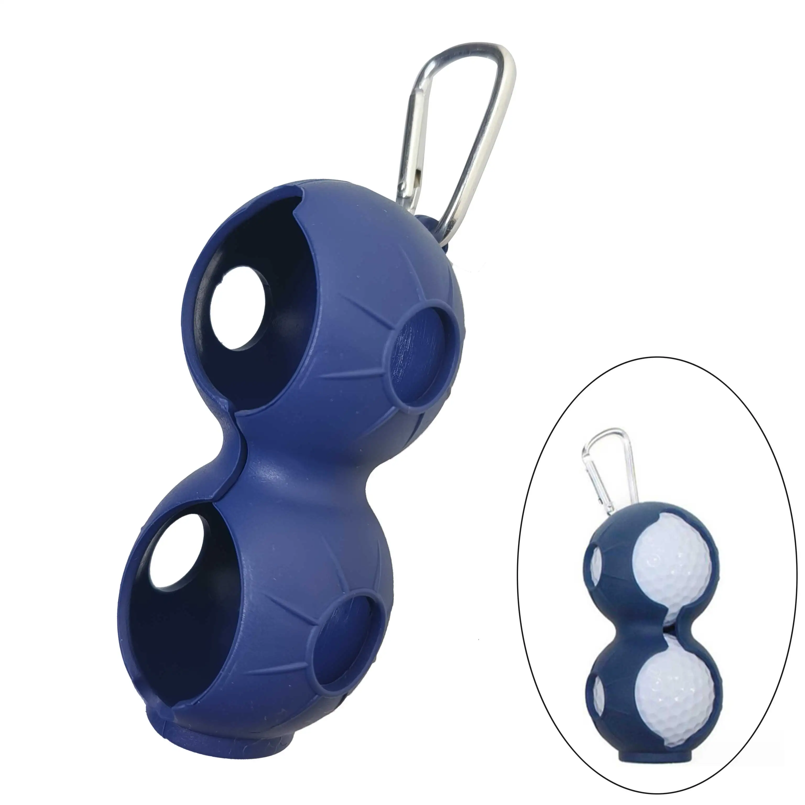 Dual Golf Ball Storage Bag Golf Ball Protective Cover Soft Silicone Waist Holder Fall Resistant Keyring Golfing Accessories