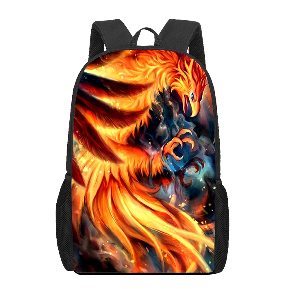 Mochila escolar con estampado 3D de Art Beast Phoenix Sunbird, bolsa de libros para niños y niñas adolescentes, bolso de hombro informal, mochila de gran capacidad