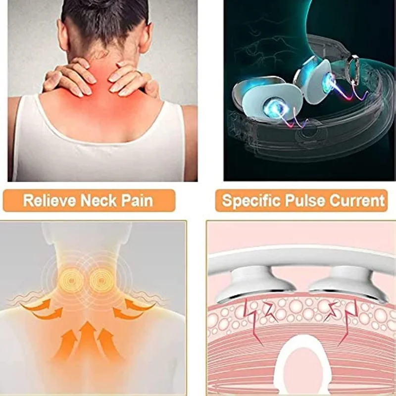 Portable Cervical Spine Massager EMS Neck Acupoints Lymphvity Massager Device, Lymphatic Drainage Machine Pain Relief