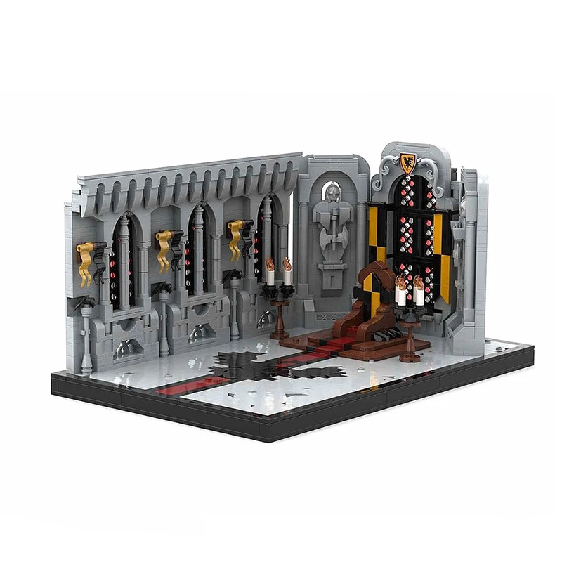 Castillo Medieval modelo MOC, ladrillos de construcción, salón del consejo de duque, tecnología Modular, regalos, vacaciones, montar, juguetes para niños, traje