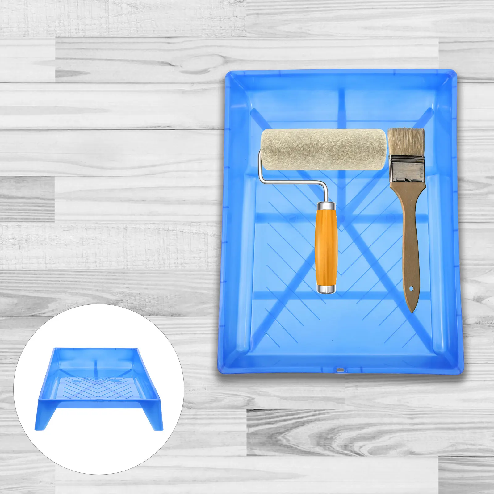 

Practical Paint Brush Storage Tray Useful Rollers Tool Tray Convenient Storage Container for Home (Blue)