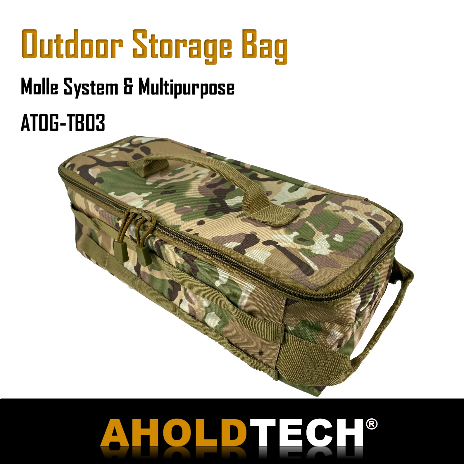 Aholdtech-Bolsa de almacenamiento táctica Molle para exteriores, bolsa de Picnic para acampar, mochila impermeable, fiambrera portátil para alimentos, gran capacidad