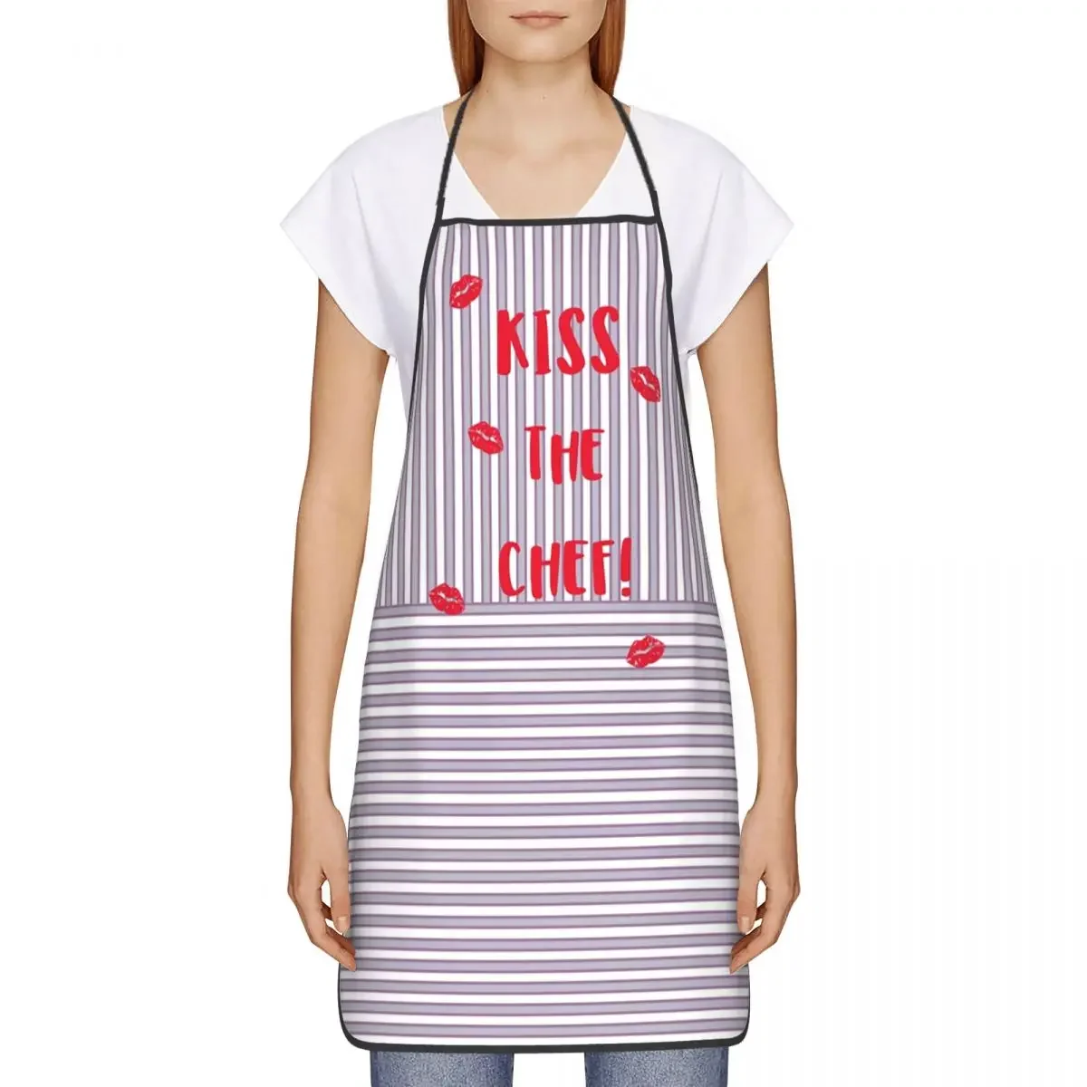 Kiss The Chef Funny Aprons Men Women Adult Unisex Kitchen Chef Bib Tablier Cuisine Cooking Baking Gardening