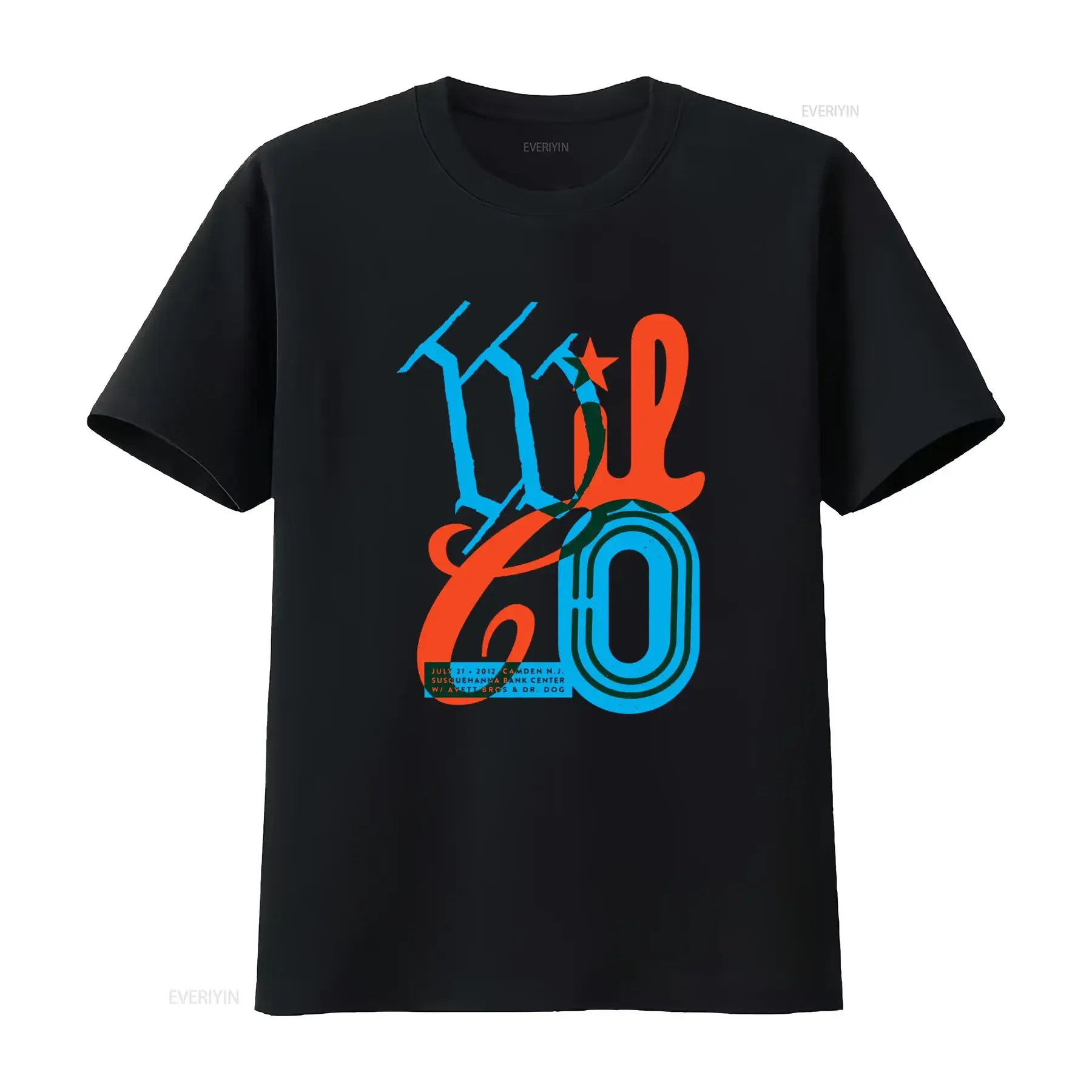 Camiseta estilo póster de concierto de la banda WILCO, 21 de julio de 2012, Camden NJ Susquehanna Bank Center con A Perfect Circle Dr Dog vintage