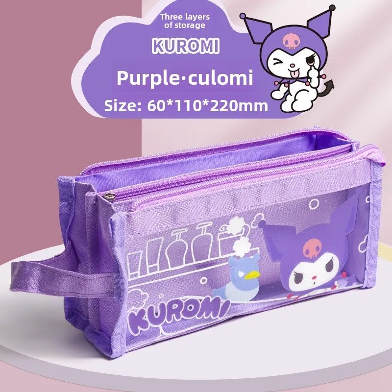 Sanrio High Value Large Capacity Kuromi Cinnamoroll Pencil Case Stationery Box For Students School Supplies Pen Organizer Bag