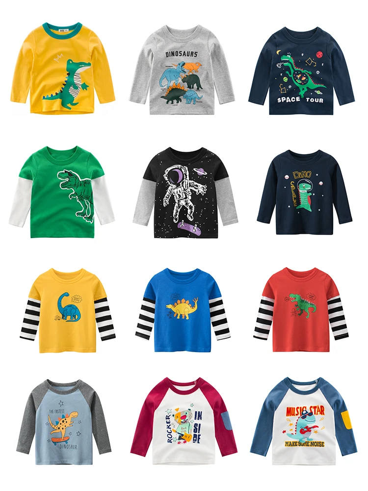 RAISE Frühling Kinder Jungen Langarm T-Shirts Cartoon Dinosaurier Kleine Jungen Tops 2-8 Jahre Kinder Baby Jungen T-shirts Kleinkind Kleidung – Detail 1